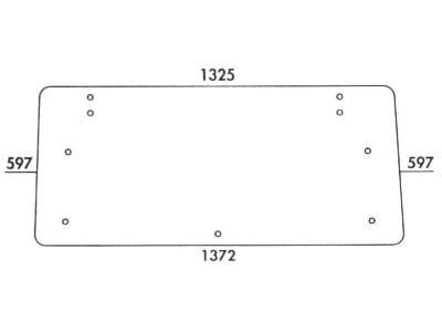 Heckscheibe, grün, 4-Loch-Befestigung, für Fiat -88, -90, 580, 680, 780, 880, 980, Kabine Superkomfort; CS 14; CS 15; CS 16; CS 17; CS 18; CS 19