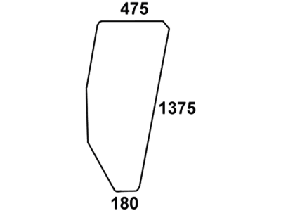 Türscheibe, klar, rechts, für Fiat -88, -90, 580, 680, 780, 880, 980, Kabine Komfort; CS 14; CS 15; CS 16; CS 17; CS 18; CS 19