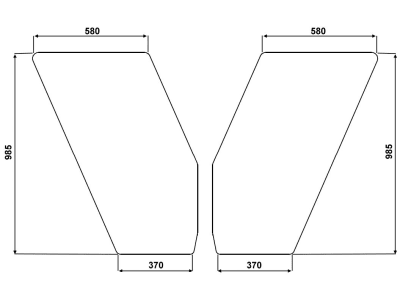 Türscheibe, klar, links/rechts, für Fiat -88, -90, 580, 680, 780, 880, 980, Kabine CS 7; CS 11; CS 12; CS 14; CS 15