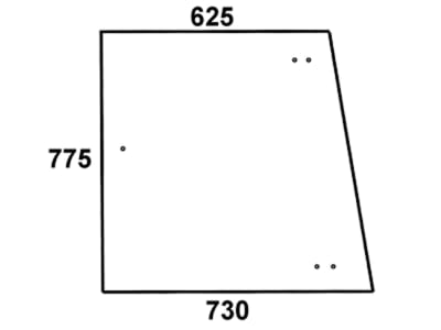 Seitenscheibe, grün, links/rechts, ausstellbar, für Fendt Favorit 610, 611, 612, 614, 615