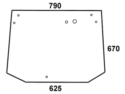 Heckscheibe, grün, für Fendt Farmer 250 V, 260 V, 270 V, 275 V, 280 V