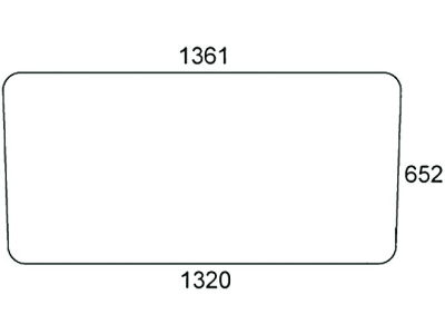 Front-/Heckscheibe, klar, Stärke 6 mm, für Mercedes-Benz MB-Trac