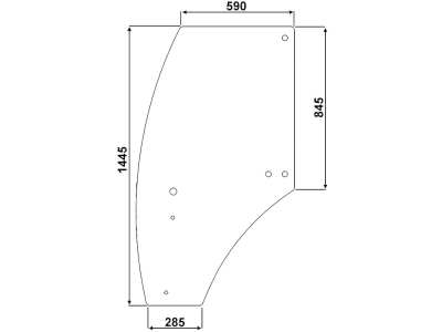 Türscheibe, grün, links, für John Deere 5000, 6000