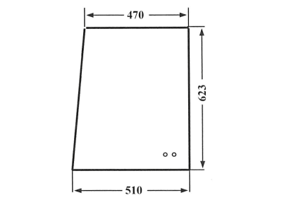 Seitenscheibe, 470/510 x 623 x 5 mm, klar, links, schiebbar, für Fritzmeier - Verdeck 771 mit Aluschiene