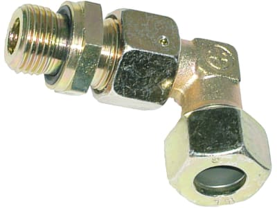 Winkel-Einschraubverschraubung "EW-DKO-LR" leicht, RA 12, R 3/8" AG BSPP, 90 °, einstellbar, weichdichtend Winkel-Einschraubverschraubung "EW-DKO-LR" leicht, RA 12, R 3/8" AG BSPP, 90 °, einstellbar, weichdichtend