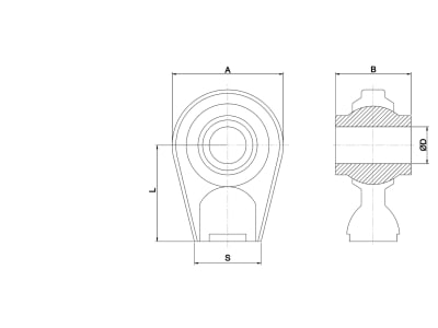 Schema Anschweißkugelauge für Hydraulikzylinder mit Schema Anschweißkugelauge für Hydraulikzylinder mit