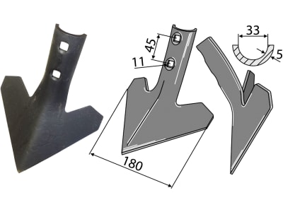 Industriehof® Gänsefußschar 180 x 5 mm für Köckerling Grubber Allrounder, 101.IND-590 Industriehof® Gänsefußschar 180 x 5 mm für Köckerling Grubber Allrounder, 101.IND-590
