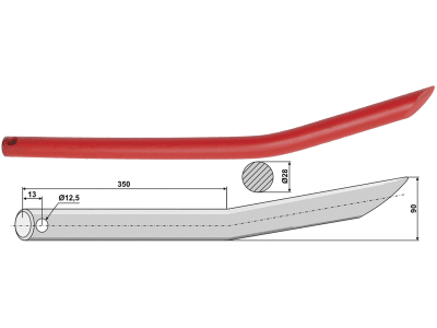 Industriehof® Frontladerzinken 550 mm, , spitz, gebogen, für Mailleux, 18563