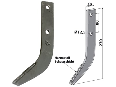 Industriehof® Fräshaken 270 x 40 x 10 mm mit Hartmetall-Schutzschicht für Rumpstad, Struik Reihenfräse, RUS-06