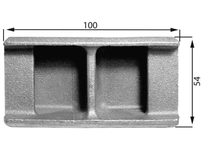 Doppelrungentasche, 100 x 54 mm, für Spannverschluss