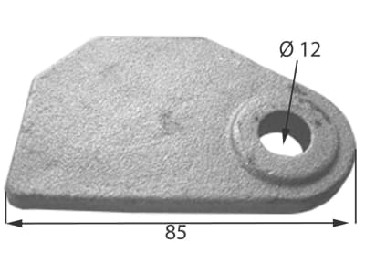 Lagerauge, Länge 85 mm, Bohrung 12 mm Lagerauge, Länge 85 mm, Bohrung 12 mm
