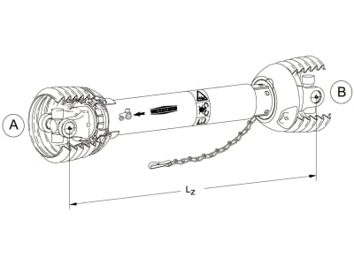 Walterscheid Gelenkwelle P 600 Länge 1.210 mm ohne Anschlussgabeln, 1113141