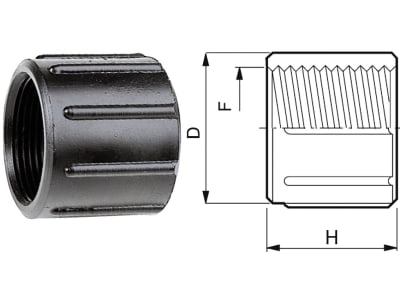 Agrotop Muffe G 3/4" IG (BSP) H 23 mm Länge 51 mm mit Innengewinde (IG), 10779