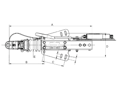 TRAILER POOL Auflaufeinrichtung/Auflaufbremse "KF20-A" für V-Deichsel mit Gasfeder für Knott Auflaufeinrichtungen/-bremsen 1.600 – 2.700 kg, 011 001 003