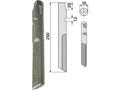 Industriehof® Kreiseleggenzinken links/rechts, 260 mm, für Krone, RH-82