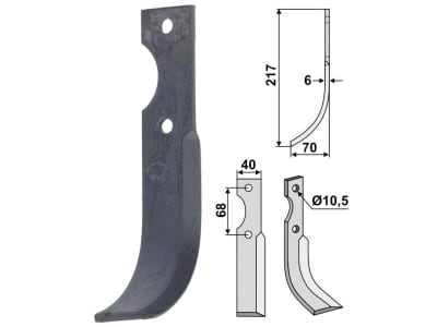 Industriehof® Fräsmesser links 217 x 70 x 6 mm, Bohrung 10,5 mm für Benassi S.308, BEN-04L