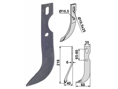Industriehof® Fräsmesser links/rechts 218 x 35 x 6 mm, Bohrung 10,5 mm für universal Industriehof® Fräsmesser links/rechts 218 x 35 x 6 mm, Bohrung 10,5 mm für universal