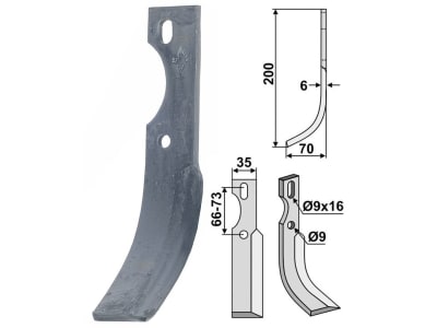 Industriehof® Fräsmesser links/rechts 200 x 35 x 6 mm, Bohrung 9 mm für Diesse