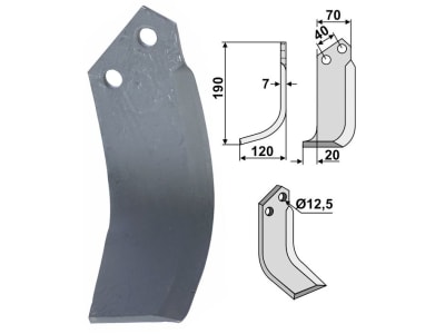 Industriehof® Fräsmesser rechts 190 x 70 x 7 mm, Bohrung 12,5 mm für Dondi, DON-07R