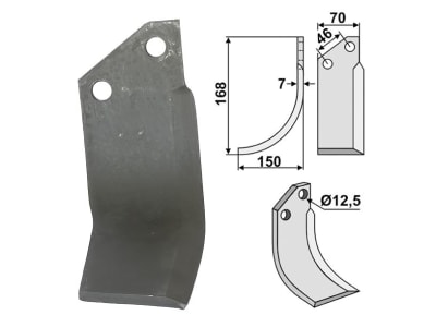 Industriehof® Fräsmesser links 168 x 70 x 7 mm, Bohrung 12,5 mm, Gewicht 0,85 kg für Muratori, MUR-19L