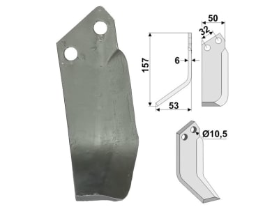 Industriehof® Fräsmesser rechts 157 x 50 x 6 mm, Bohrung 10,5 mm für Pasquali 588-F 912/923, PAS-11R