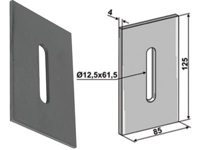 Industriehof® Abstreifer 125 x 85 x 4 mm, Bohrung 61,5 x 12,5 mm für Kverneland (Maletti) Packerwalzen, 51-K300 Industriehof® Abstreifer 125 x 85 x 4 mm, Bohrung 61,5 x 12,5 mm für Kverneland (Maletti) Packerwalzen, 51-K300