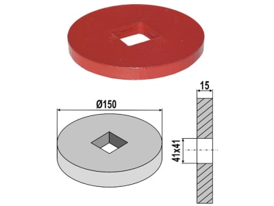 Industriehof® Endscheibe für Vierkantwelle 40 x 40 mm, 31-0207 Industriehof® Endscheibe für Vierkantwelle 40 x 40 mm, 31-0207