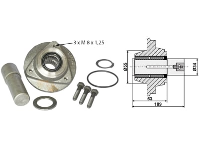Industriehof® Lagerung Ø Welle 30 mm; 34 mm, LK 80 mm, für Kverneland Sechscheibe, 31-L17 Industriehof® Lagerung Ø Welle 30 mm; 34 mm, LK 80 mm, für Kverneland Sechscheibe, 31-L17