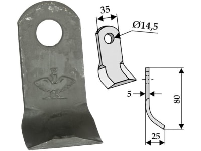 Industriehof® Y-Messer 80 x 35 x 5 mm, Bohrung 14,5 mm, für Mulcher Agrimaster, Cabe, Calderoni, Falconero, Orsi, Sicma, 63-AGM-21 Industriehof® Y-Messer 80 x 35 x 5 mm, Bohrung 14,5 mm, für Mulcher Agrimaster, Cabe, Calderoni, Falconero, Orsi, Sicma, 63-AGM-21