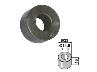 Industriehof® Buchse 16 x 8,75 mm, Ø innen 14,5 mm, Ø außen 32 mm, für Agromec, 63-AGM-507 Industriehof® Buchse 16 x 8,75 mm, Ø innen 14,5 mm, Ø außen 32 mm, für Agromec, 63-AGM-507
