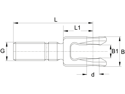 Walterscheid Gabelstange, L 170 mm, L1 53 mm, M 30, für Stabilisatoren mechanisch, 1308596