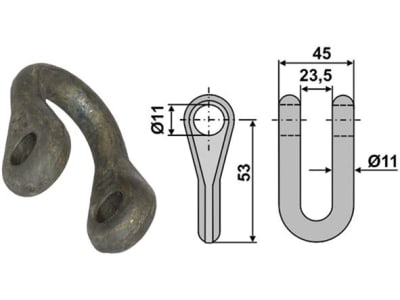 Industriehof® Schäkel gerade, Bohrung 11 mm, für Caroni, Carroy et Giraudon, 63-CAR-51