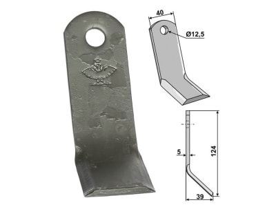 Industriehof® Y-Messer 124 x 40 x 5 mm, Bohrung 12,5 mm, für Caroni, 63-CRN-01