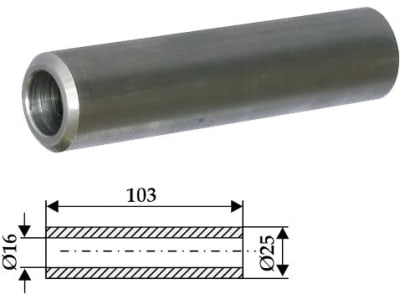 Industriehof® Buchse 103 x 4,5 mm, Ø innen 16 mm, Ø außen 25 mm, für Gilbers, 63-GIL-86