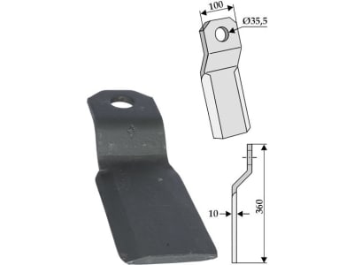 Industriehof® Mulchmesser L x B x S 360 x 100 x 10 mm Bohrung 35,5 mm für Ungarn, 63-IND-141