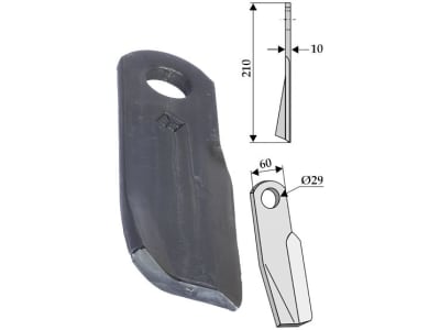 Industriehof® Schlegelmesser 210 x 60 x 10 mm, Bohrung 29 mm, für Fischer Industriehof® Schlegelmesser 210 x 60 x 10 mm, Bohrung 29 mm, für Fischer