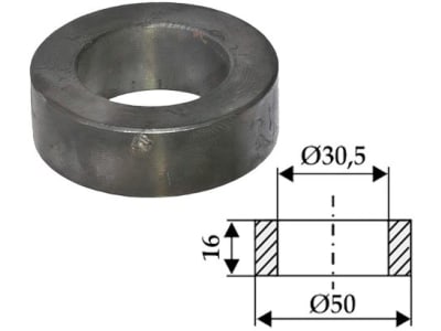 Industriehof® Mittelbuchse 16 x 9,75 mm, Ø innen 30,5 mm, Ø außen 50 mm für Agromet, 63-IND-900