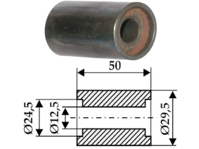 Industriehof® Innenbuchse 50 x 2,5/8,5 mm, Ø innen 12,5 mm; 24,5 mm, Ø außen 29,5 mm, für Agromet, 63-IND-902