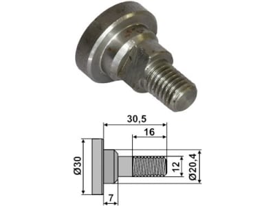 Industriehof® Messerschraube M 12 x 1,75 x 30,5 für Joskin, 63-JOS-93