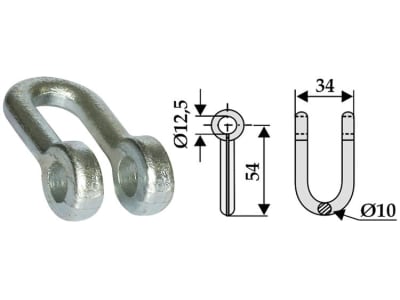 Industriehof® Schäkel gerade, Bohrung 12,5 mm, für Breviglieri, Kverneland (Maletti), 63-MAL-25 Industriehof® Schäkel gerade, Bohrung 12,5 mm, für Breviglieri, Kverneland (Maletti), 63-MAL-25