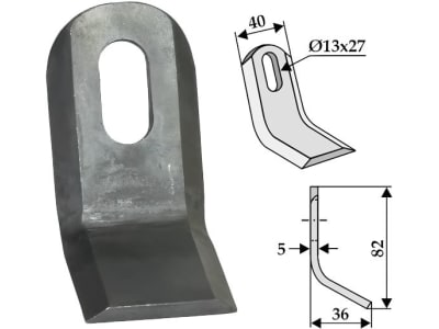 Industriehof® Y-Messer 82 x 40 x 5 mm, Bohrung 27 x 13 mm, für Mott, 63-MOT-54