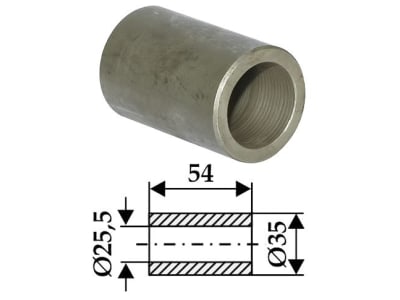 Industriehof® Buchse 54 x 4,75 mm, Ø innen 25,5 mm, Ø außen 35 mm, für Falc, 63-NOB-09 Industriehof® Buchse 54 x 4,75 mm, Ø innen 25,5 mm, Ø außen 35 mm, für Falc, 63-NOB-09