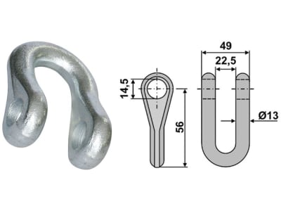 Industriehof® Schäkel gerade, Bohrung 14,5 mm, für Orsi, 63-ORS-08 Industriehof® Schäkel gerade, Bohrung 14,5 mm, für Orsi, 63-ORS-08