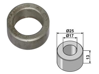 Industriehof® Buchse 13 x 4 mm, Ø innen 17 mm, Ø außen 25 mm, für Kuhn, Procomas, 63-PRO-07