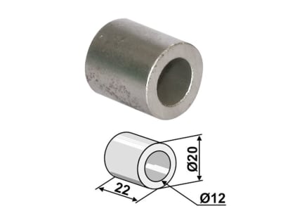 Industriehof® Buchse 22 x 4 mm, Ø innen 12 mm, Ø außen 20 mm, für S.M.A., 63-SMA-61 Industriehof® Buchse 22 x 4 mm, Ø innen 12 mm, Ø außen 20 mm, für S.M.A., 63-SMA-61