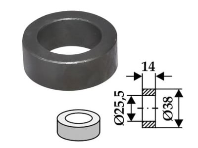 Industriehof® Buchse 14 x 6,25 mm, Ø innen 25,5 mm, Ø außen 38 mm, für Spearhead, 63-SPH-90