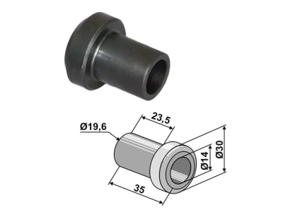 Industriehof® Buchse 23,5/35 x 2,8 mm, Ø innen 14 mm, Ø außen 19,6 mm; 30 mm, für Spearhead, 63-SPH-91 Industriehof® Buchse 23,5/35 x 2,8 mm, Ø innen 14 mm, Ø außen 19,6 mm; 30 mm, für Spearhead, 63-SPH-91