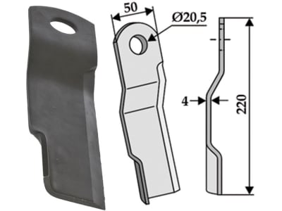 Industriehof® Schlegelmesser links/rechts 220 x 50 x 4 mm, Bohrung 20,5 mm, für Staiger Industriehof® Schlegelmesser links/rechts 220 x 50 x 4 mm, Bohrung 20,5 mm, für Staiger