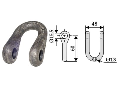 Industriehof® Schäkel gerade, Bohrung 15,5 mm, für Noremat, Noremat, Rousseau, 63-UNI-07 Industriehof® Schäkel gerade, Bohrung 15,5 mm, für Noremat, Noremat, Rousseau, 63-UNI-07
