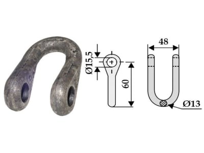 Industriehof® Schäkel gerade, Bohrung 15,5 mm, für Noremat, Noremat, Rousseau, 63-UNI-07